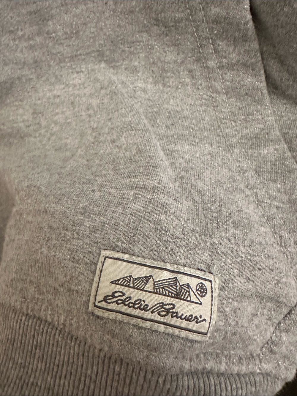 Eddie Bauer Men’s Large Gray Graphic Hoodie Jeep Canoe Camping Pullover - Picture 4 of 5